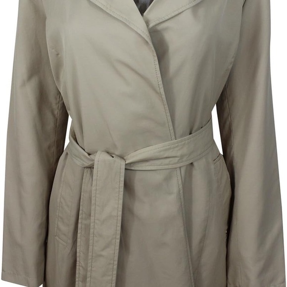 ELLEN TRACY Women's Beige Lining Long Windbreaker - Picture 4 of 9
